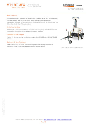 Lichte Torens Generac Mobile MT 1 LED