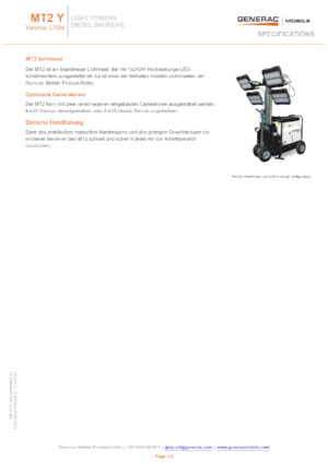 Lichte Torens Generac Mobile MT 2 Y