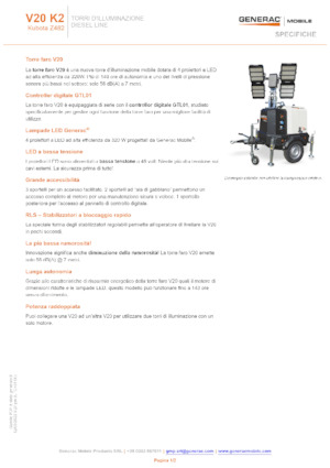 Lichte Torens Generac Mobile V 20 Y2