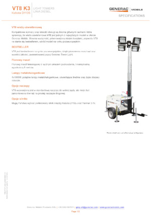 Lichte Torens Generac Mobile VT 8 P