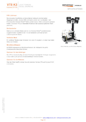 Lichte Torens Generac Mobile VT 8 K3