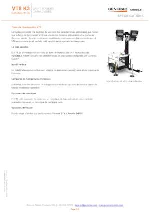 Lichte Torens Generac Mobile VT 8 K3