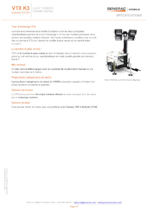 Lichte Torens Generac Mobile VT 8 K3