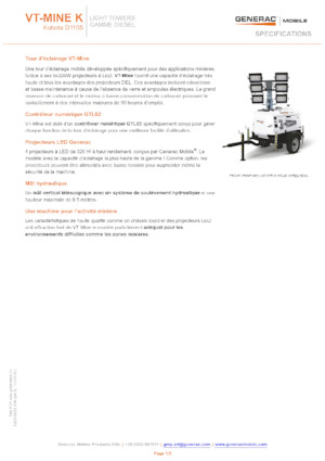 Lichte Torens Generac Mobile VT-MINE K
