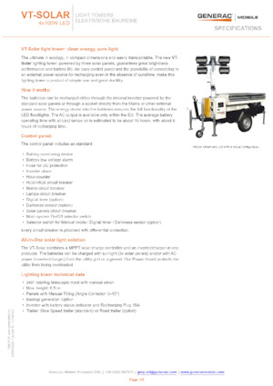 Lichte Torens Generac Mobile VT-Solar