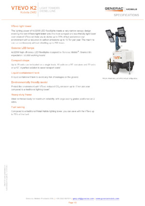 Lichte Torens Generac Mobile VTevo K2