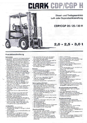 LPG-vorkheftrucks Clark CGP 30 H