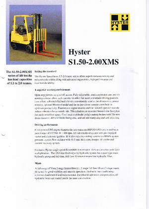 LPG-vorkheftrucks Hyster S 2.00 XMS
