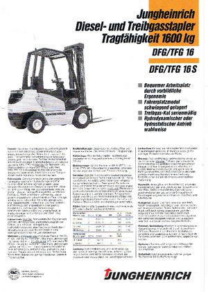 LPG-vorkheftrucks Jungheinrich TFG 16