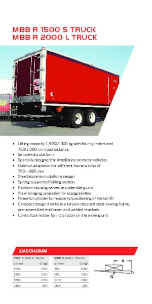 Laadplatforms MBB Palfinger MBB R 2000 L TRUCK