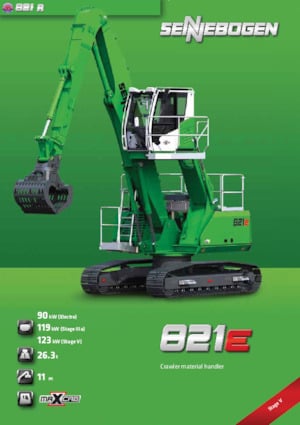 Graafmachines in overslaguitvoering Sennebogen 821R E 