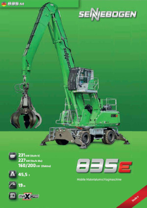 Graafmachines in overslaguitvoering Sennebogen 835M E 