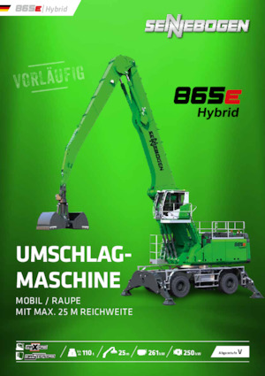Graafmachines in overslaguitvoering Sennebogen 865M E Hybrid 