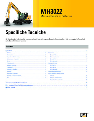 Graafmachines in overslaguitvoering Caterpillar MH3022