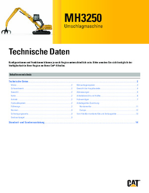 Graafmachines in overslaguitvoering Caterpillar MH3250