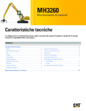 Graafmachines in overslaguitvoering Caterpillar MH3260