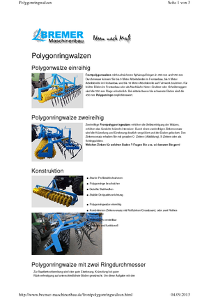 Weide- en veldwalsen Bremer PG 250 V