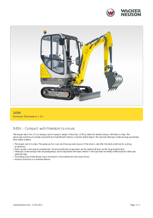 Mini-graafmachines Neuson 1404