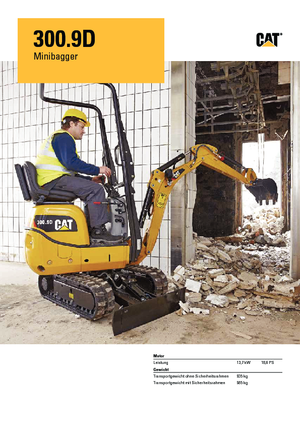 Mini-graafmachines Caterpillar 300.9D