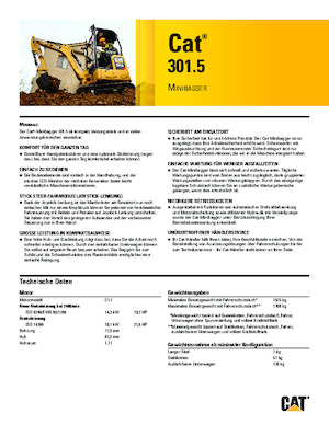 Mini-graafmachines Caterpillar 301.5