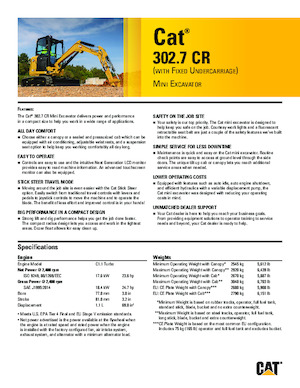 Mini-graafmachines Caterpillar 302.7 CR