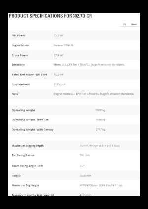 Mini-graafmachines Caterpillar 302.7D CR
