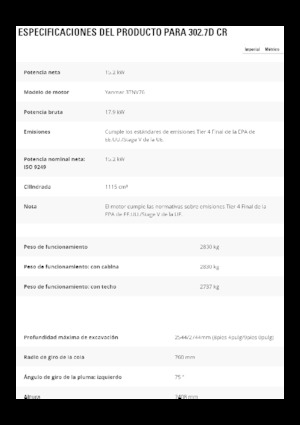 Mini-graafmachines Caterpillar 302.7D CR