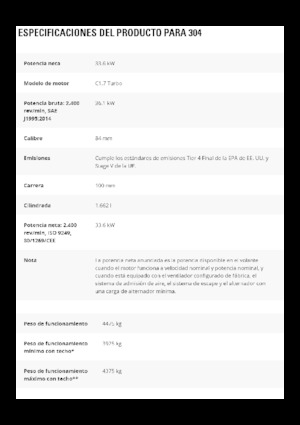 Mini-graafmachines Caterpillar 304