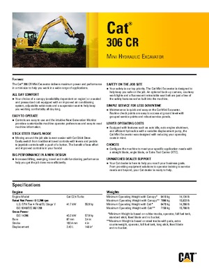 Rupsgraafmachines Caterpillar 306 CR