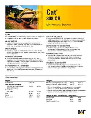 Rupsgraafmachines Caterpillar 308CR