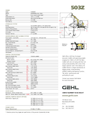 Mini-graafmachines Gehl 503Z