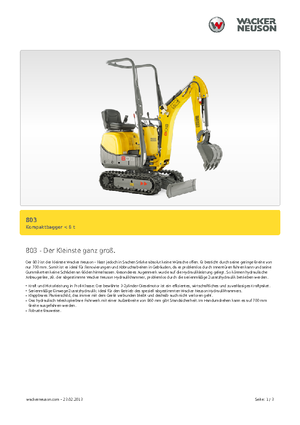 Mini-graafmachines Neuson 803