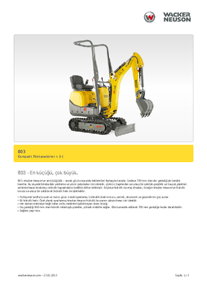 Mini-graafmachines Neuson 803