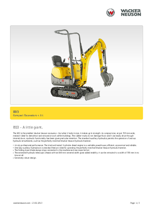 Mini-graafmachines Neuson 803