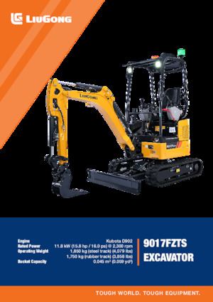 Mini-graafmachines Liugong 9017FZTS