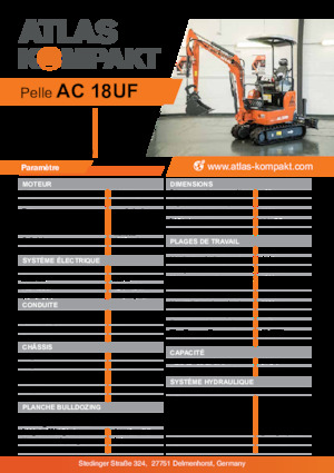Mini-graafmachines Atlas Kompakt AC 18UF