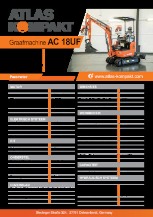 Mini-graafmachines Atlas Kompakt AC 18UF