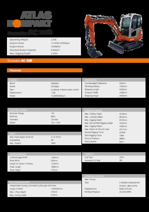 Mini-graafmachines Atlas Kompakt AC 25B