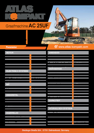 Mini-graafmachines Atlas Kompakt AC 25UF