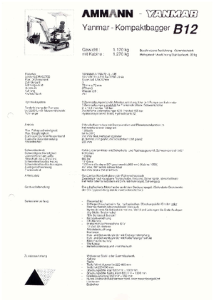 Mini-graafmachines Yanmar B 12