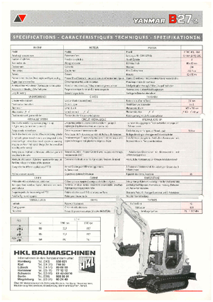 Mini-graafmachines Yanmar B 27-2