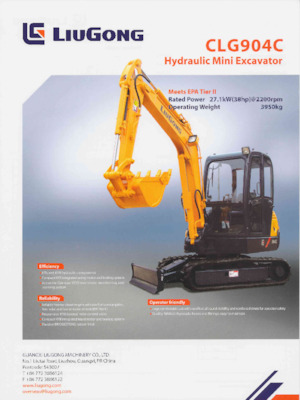 Mini-graafmachines Liugong CLG904C 