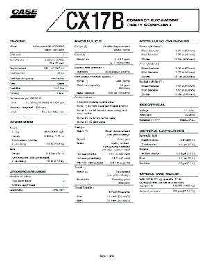Mini-graafmachines Case CX17B 