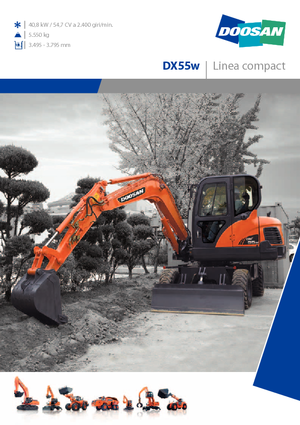 Mobiele graafmachines Doosan DX55W