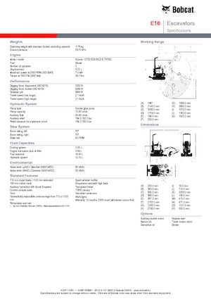Mini-graafmachines Bobcat E10