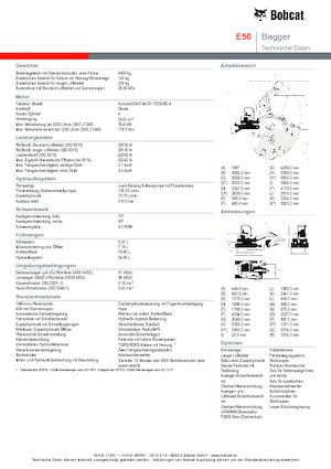 Mini-graafmachines Bobcat E50z