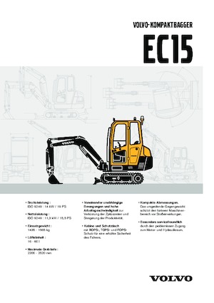 Mini-graafmachines Volvo EC15 XR