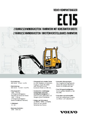 Mini-graafmachines Volvo EC15 XT