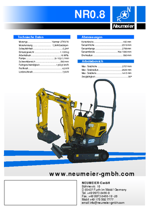 Mini-graafmachines Neumeier NR 0.8