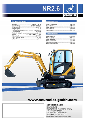 Mini-graafmachines Neumeier NR 2.6